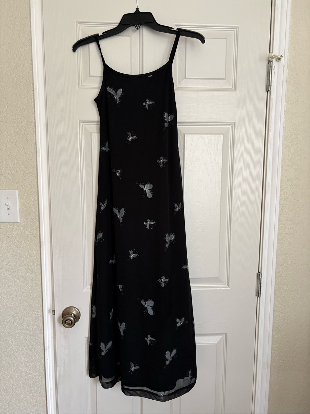 Vintage Black Butterfly Maxi Dress